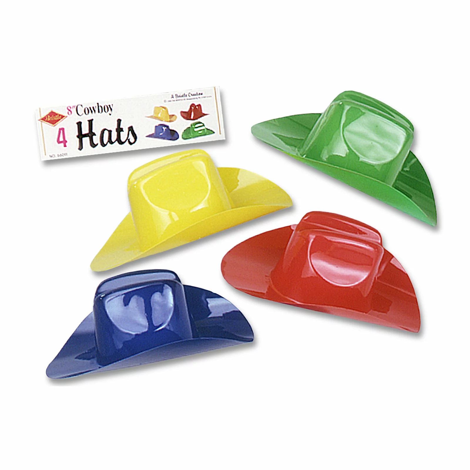Mini Plastic Cowboy Hats (4 Count) 3 Mini Plastic Cowboy Hats (4 Count)