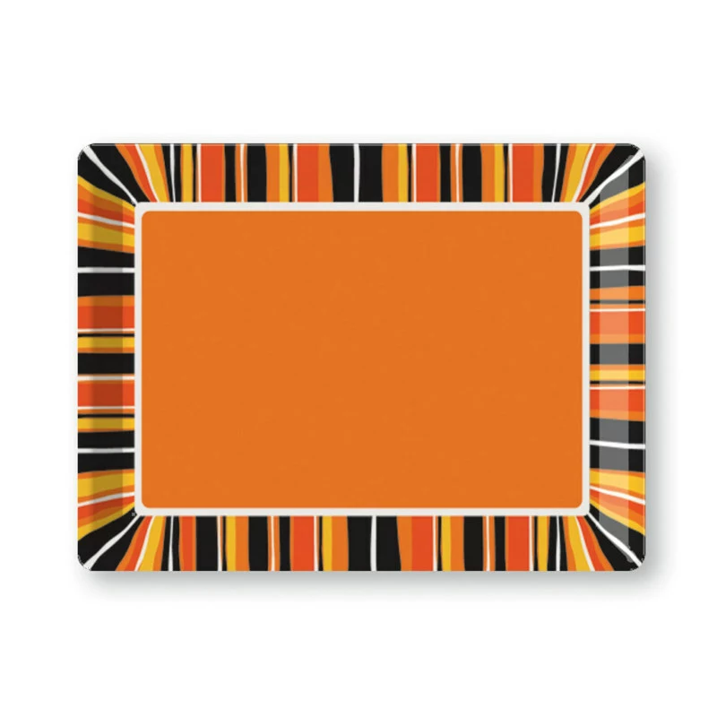 Halloween Stripes 14" Plastic Tray 3 Halloween Stripes 14" Plastic Tray