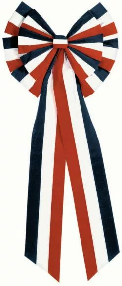 Huge Patriotic Red, White And Blue Velvet Bow