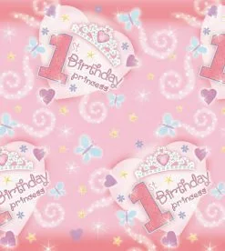 1st Birthday Princess Paper Tablecover