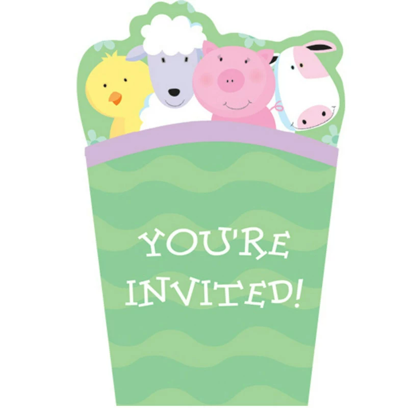 Barnyard Pop Up Invitations (8 Count) 3 Barnyard Pop Up Invitations (8 Count)