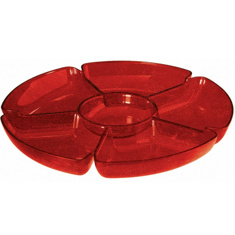 Small Red Glitter Section Tray 3 Small Red Glitter Section Tray