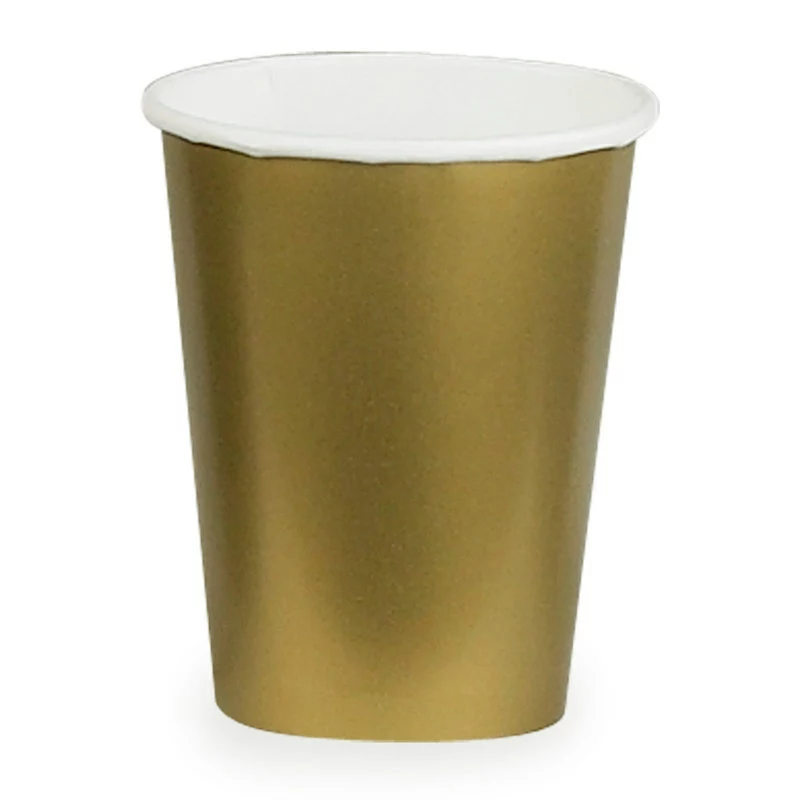 Gold 9 Oz. Paper Cups (24 Count) 3 Gold 9 Oz. Paper Cups (24 Count)