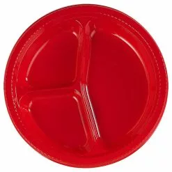 Red Divided Dinner Plates (20 Count)