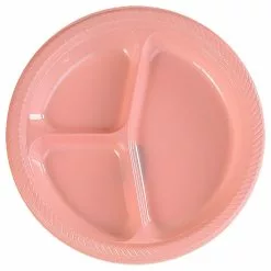 Light Pink Divided Dinner Plates (20 Count)