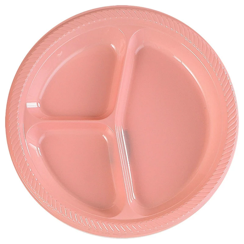 Light Pink Divided Dinner Plates (20 Count) 3 Light Pink Divided Dinner Plates (20 Count)