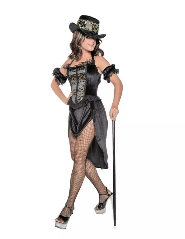 Moulin Rouge With Hat Adult Costume 3 Moulin Rouge With Hat Adult Costume