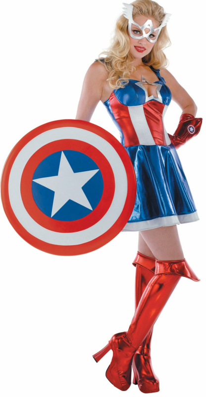 Captain America Sassy Prestige Adult Costume 3 Captain America Sassy Prestige Adult Costume