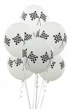 11" Racing Flags Balloons (6 Count)
