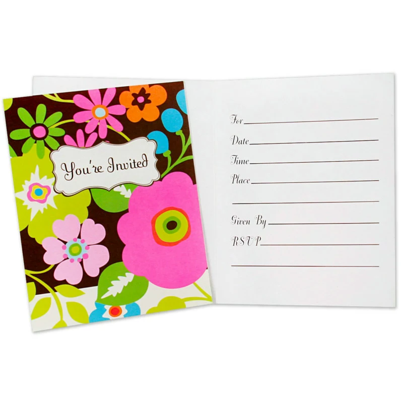 Hippie Chick Invitations (8 Count) 3 Hippie Chick Invitations (8 Count)