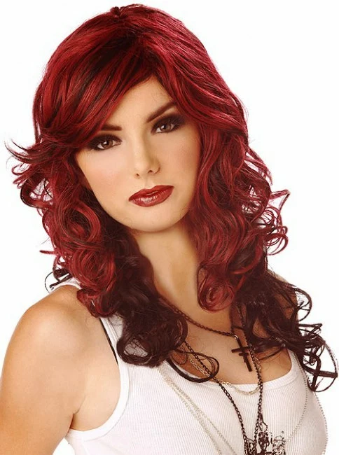Rock Vixen (Burgundy/Black) Adult Wig 3 Rock Vixen (Burgundy/Black) Adult Wig