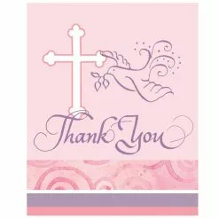 Faithful Dove Pink Thank You Cards (8 Count)