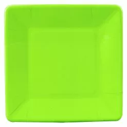 Fresh Lime (Lime Green) Square Dessert Plates (18 Count)
