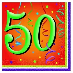 Lively Birthday 50 - Lunch Napkins (16 Count)