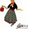 Plus Size Black And White Polka Dot Complete Outfit Costume For -Classic Horror Sales CR60UTAPBPL
