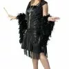 Plus Size Black Jazz Flapper Costume